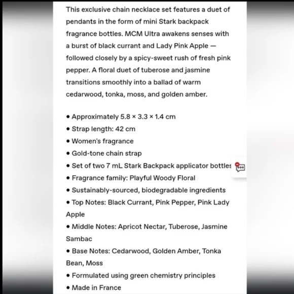 MCM ultra mini deluxe new necklace refill or travel new - Picture 6 of 6